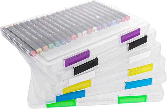 6 stuks draagbare archiefdozen A4 - stapelbare documentenbox A4 - kunststof - transparant - archiefdozen - papieropslag - documentenorganizer voor documenten A4-papier - brieven van Merkloos	