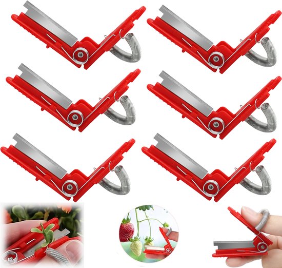 6 stuks Duimmes - Groentemes - Plukmes-Oogstmes - Duimmes fruit plukken - Fruit plukmes met vingerbescherming - Tuingereedschap - Voor het plukken van groenten fruit en het snoeien van planten van Merkloos	