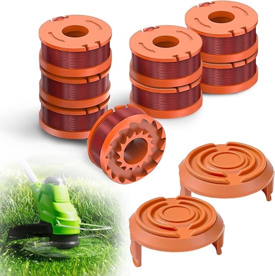 6 stuks grastrimmer draadspoelen - duurzame reservedraad voor alle 20 V Worx grastrimmers van WORX