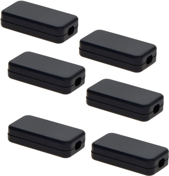 6 stuks kunststof projectdoos, 10 x 20 x 11 mm mini-aansluitdoos, stofdichte behuizing voor elektronisch, stroom, instrumentenproject (zwart) van Fodlon