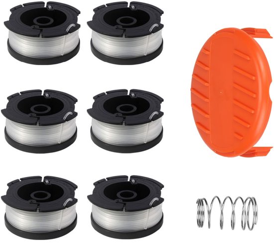 6 Stuks - Maaidraad Set Geschikt - Reserve draden - Draadspoelen - Snijdraadspoel - Draadspoel voor Grastrimmer - Trimmerdraad - Maaiaccessoires - Strimmer Bijlagen - Geschikt voor grastrimmer GH900 GH600 LST522 LCC140 - Lengte 30 ft van Merkloos	
