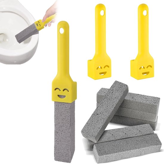 6 stuks puimsteen - toiletreiniger - puimsteen toilet met 2 handgrepen - verwisselbare puimsteen voor toilet - puimsteen toilet voor het verwijderen van vlekken - kalk - puimsteen voor badkamer - schoonmaakaccessoires van Merkloos	