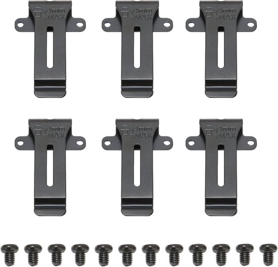 6 Stuks Radio Riemclip Vervanging - Draagbare Metalen Radio Riemklem met Schroef - Vervangende Radio Riem Houder voor TK 208 TK 308 TH 22AT BF 888S BF 666s - Accessoires voor Walkie Talkie