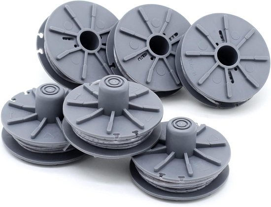 6 stuks reservedraadspoel 5307-20 voor Gardena turbotrimmer; reserveonderdeel voor grastrimmer 9805, 9806, 9807, 9808, 9809, 9827, 8846, 8847, 8848, 9870, 9872, 9874 – Ø 1 ,6mm, 6,1 m Lengte van Merkloos	