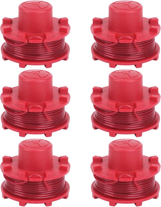 6 Stuks Reservedraadspoelen voor Grastrimmer - 2 mm Dikte, 8 m Lengte