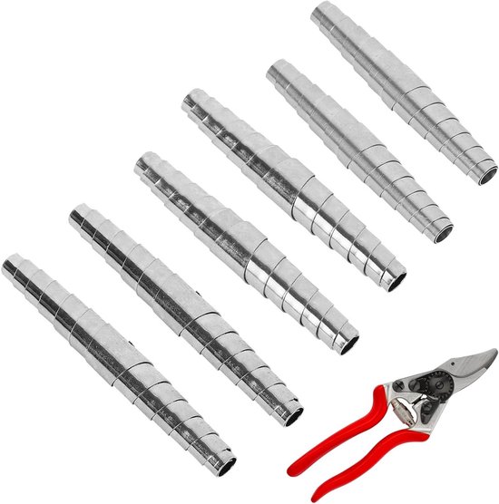 6 stuks spiralen voor snoeischaar - zilver, tuinschaar - universeel, flexibel roestvrij staal, reparatie - 6 cm, 7 cm, 8 cm van Merkloos	