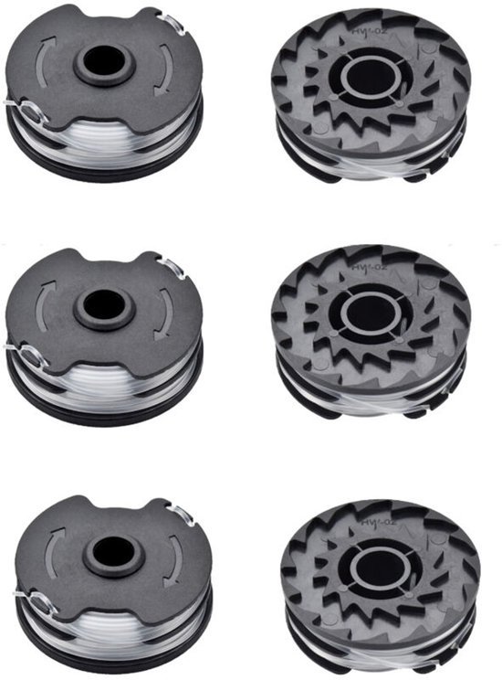 6 Stuks Vervangende Nylon Draadspoelen - Geschikt voor Lidl Parkside Trimmers - Geschikt voor PRTA 20-Li (A1, B2, C3), PRT 550 (A1, A3) en PRT 300 (A1) van Merkloos	