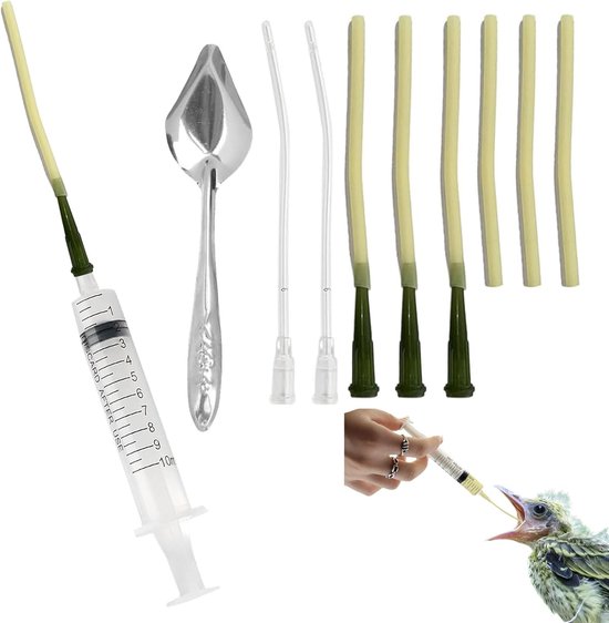 6 stuks voedslang voor jonge vogels - bevat een 10 ml spuit - duivenaccessoires - vogelvoeding - handvoedingsgereedschap voor baby's - vogels en papegaaien - melk - water - medicijnen van Merkloos	
