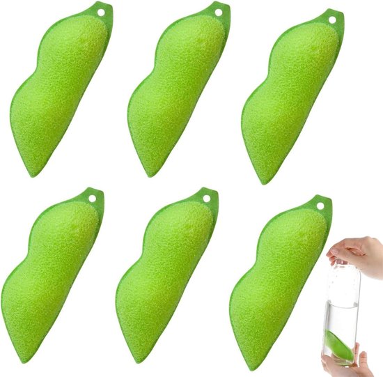 6 x sponsborstels voor flessen, herbruikbaar, met keramische bollen