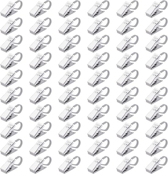 60 Pieces Curtains Clips Stainless Steel Hooks for Shower Curtain String Lights Bedroom Photo Home Decor 60 Pieces van Jetec