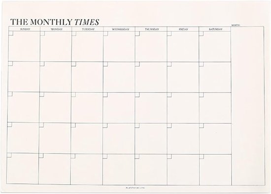 60 sheets/monthly planner, 245 x 175mm, tear sheets, your productivity planner for home/office for university students, home and office book record work van Merkloos	