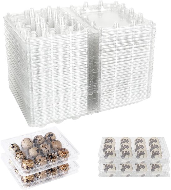 60 stuks kwarteleidoosjes met 12 vakjes - eierdoos - kwarteleieren - verpakking van Merkloos	