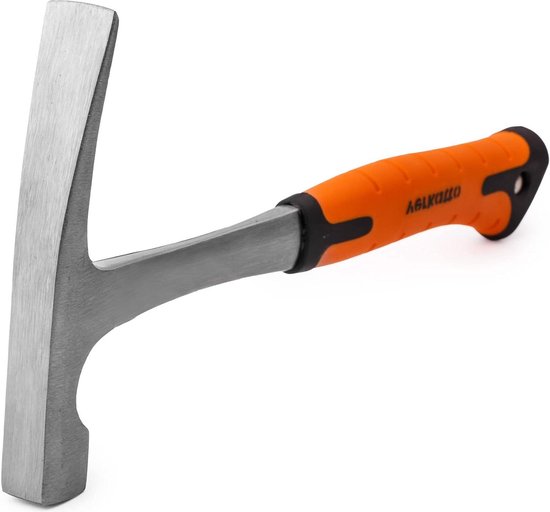 600 g hoofdgewicht professionele metselhamer - volledig staal gesmeed - Rijnse vorm - Geologische hamer - monoblok - stalen hamer voor baksteen van Kirschen