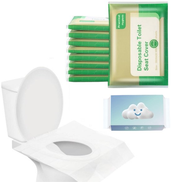 60pcs Wasbare Papieren Toiletbril Beschermers - Wegwerp Toiletbril Papier - Herbruikbare Toiletbril Covers voor Op Reis van Travelsky