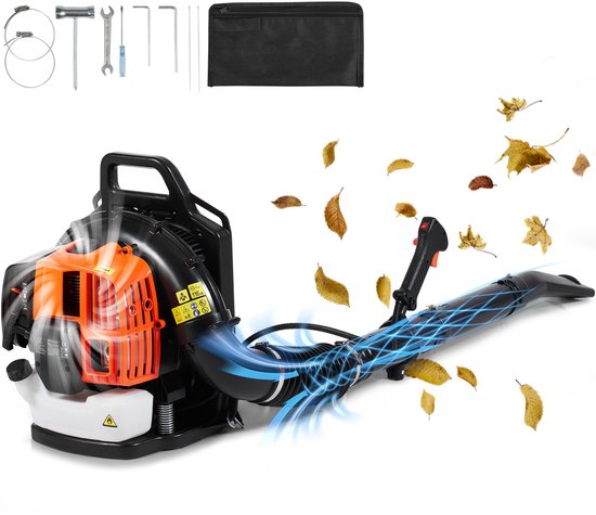 63CC 2-Takt Benzine Rugbladblazer, 1110 CFM, 220 MPH Snelheid, 1,89 L Tank, Gazononderhoud en Sneeuwruimen van Merkloos	