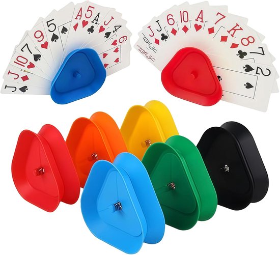 6er-set kaart houders voor kinderen - UNO Junior - Driehoekige kaart houders - Handsfree-kaart houders voor kaartspellen - Speelgoed voor kinderen van Merkloos	