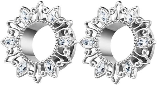 6mm (2G) RVS Tunnel-Plug Oorbellen, Dubbel uitlopend Verkocht per paar Roestvrij Staal, Oor Expander, Modieuze Uniseks Piercing Oor Expander-Oorbellen