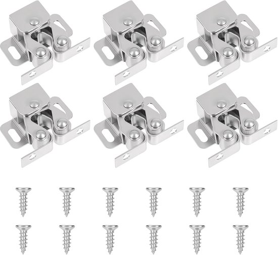 6PCS Cabinet Latch Double Roller Catch - Hardware voor Keuken - Deurgrepen en Sluitingen voor Kast en Kastdeur Sluiten van Merkloos	