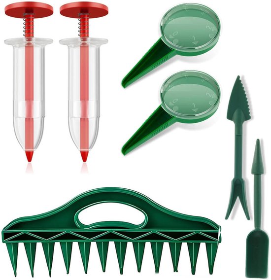 7-delige set zaaimachine - 12-gaten hand zaaimachine - 5 verschillende korrelgrootte - Zaaier - Planter - Verstelbare Zaad Verspreider - Zaadverdeler - tuingereedschap - Grondperforator - Seeding hole punch - Tuin Zaad Dispenser -Handheld seeder tool van Merkloos	