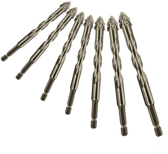 7 Stuk Excentrische Boorbit Set voor Glastegel en Harde Materialen Efficiënt Ponsen en Boren