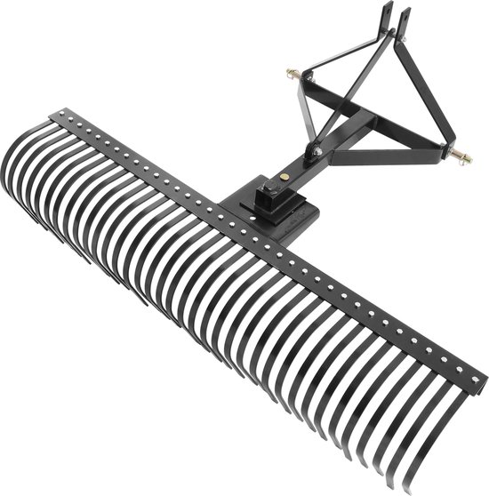 72" sleepverticuteermachine, 36 stalen tanden, 3-punts gazonhark voor tractor, landschapshark voor tuin en boerderij, verzamelt gras, bladeren en afval van Merkloos	