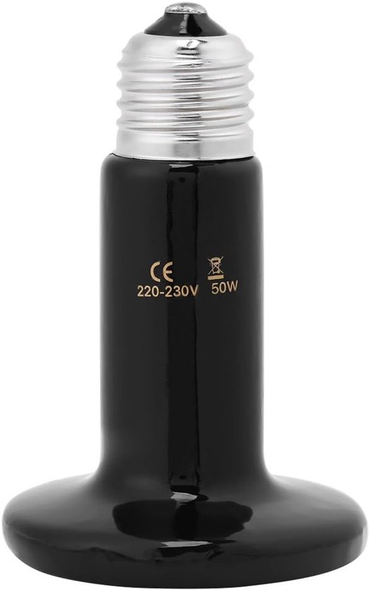 7.5 x 10.5 cm, Infrared Ceramic Flood for Pets, Reptiles, Brooder Animal Lamp, Licard Heater, Turtles, Poultry, Antibacterial (50W) van Licard