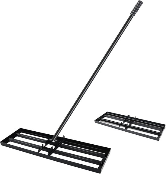 75 x 25 cm, ijzeren kunst, gazonrakel met 180 cm steel, lawn leveling