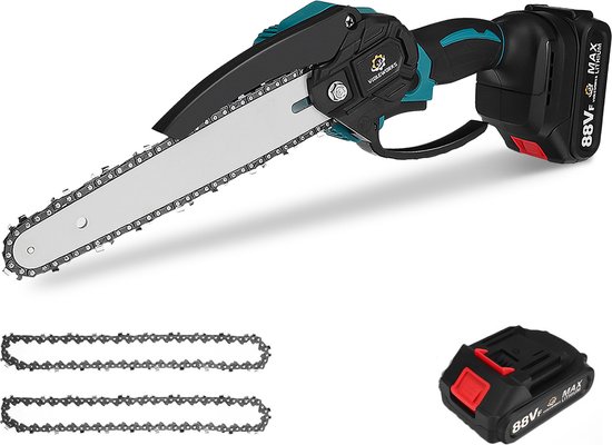 8'' Brushless Accu Kettingzaag Enkele Handzaag voor Tuin Houtbewerking, incl. 1 Accu van LOVECRAFT