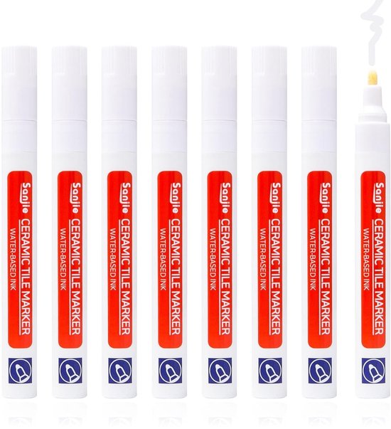 8-delige Grout Pen Set voor het Repareren van Voegen in Badkamer, Keuken en Terras met Vervangbare Punt en Precisie Applicator