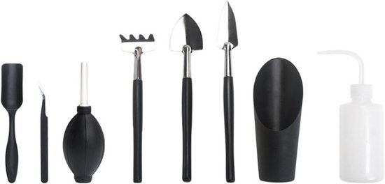 8-delige mini-tuingereedschapset, gereedschap voor vetplanten, tuingereedschapset, bonsai-gereedschap, mini-tuingereedschap, geschikt voor kamerplanten van Merkloos	