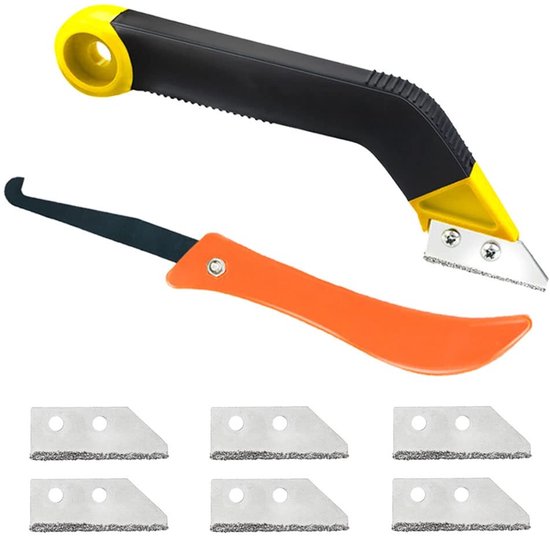 8-delige Tegelvoegenschraper Set, Mortel Verwijder Tool met Vervangbladen voor het Schoonmaken van Vloertegels en Voegen van Merkloos	