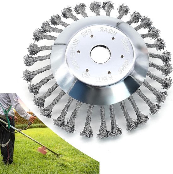 8 Grastrimmerkop, massief stalen trimmerdraadborstelkop, tuin grasmaaierwiel onkruidscheermessen voor bosmaaier bevestiging vervanging