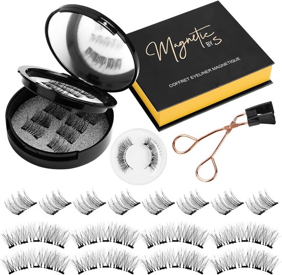 8 Paar Magnetische Wimpers - 3D Magnetische Wimpers - Wimperset - Herbruikbare Kunstwimpers - Natuurlijke Look voor Dating en Party Make-up van Merkloos	
