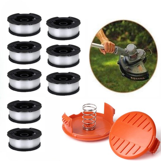 8 Stuks draadtrimmerspoel - Spoel van draadtrimmer vervangingsdraad - geschikt voor grasmaaiers - Maaidraad set - Draadspoel voor grastrimmer - 8 spoelen + 2 hoes -LOUZIR van LOUZIR
