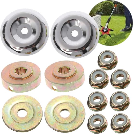 8 STUKS Grasmaaier Versnellingsbak Metalen Universele Bosmaaier Versnellingsbak Adapter met 5 STKS Trimmer Draad voor Strimmer Bosmaaier Trimmers