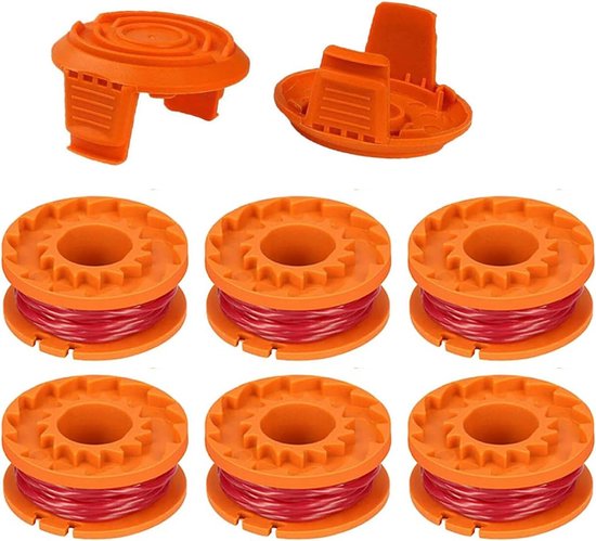 8 stuks grasmaaieraccessoires - Geschikt voor WORX grasmaaiers - Vervanging WORX WA0010/WA6531 spoelen - Ø1,65 mm, 3 m - lange draadtrimmer - vervangende spoel - Vervangende spoeltrimmerkop van WORX