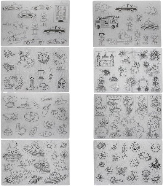 8 Stuks Krimpfolie Set, DIY Handgemaakte Tool, Meerdere Patronen van Krimpfolie voor DIY Sleutelhangers Krimpfolie Cadeau Schilderij van Merkloos	