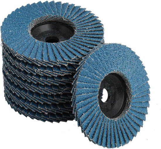8 stuks lamellenschijven - lamellenslijpschijven - slijpschijven voor haakse slijper - Ø 76 mm x 10 mm - korrel 40/60/80/120 - slijpschijven voor metaal - staal en hout van Merkloos	