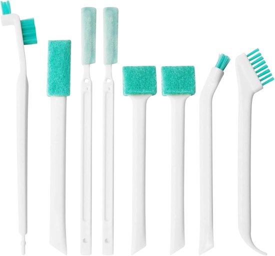 8 stuks multifunctionele reinigingsborstel - spletreinigingsborstel - groefborstel - flessenafsluit-reinigingsborstel - sponsborstel - borstel voor glazen - keukenborstel - reinigingsgereedschap en accessoires van Merkloos	