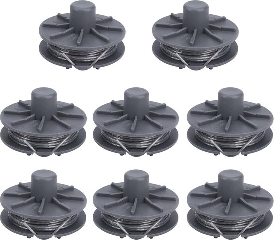 8 stuks reservedraadspoel 5307-20 voor Gardena Turbotrimmer SmallCut 300/23, SmallCut Plus 350/23, EasyCut 400/25, ComfortCut 450/25, PowerCut 650/28, verwisselbare draadspoel Ø 1,6 mm, lengte van Merkloos	
