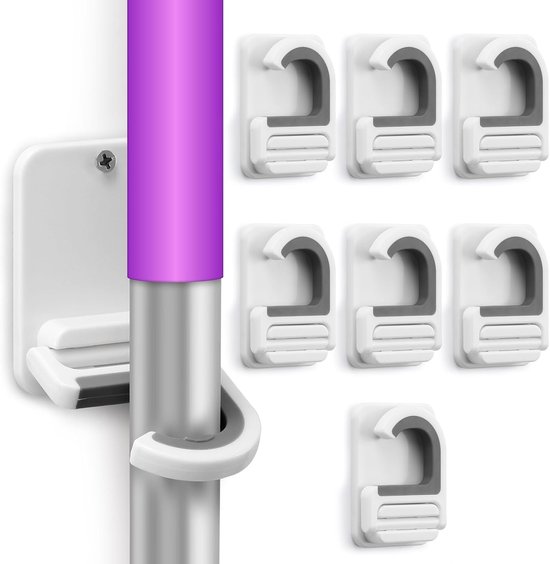 8 stuks - Zelfklevend - Bezemhouder - Tuingereedschap Ophangsysteem -Bezem Ophangsysteem - Bezem Houder
