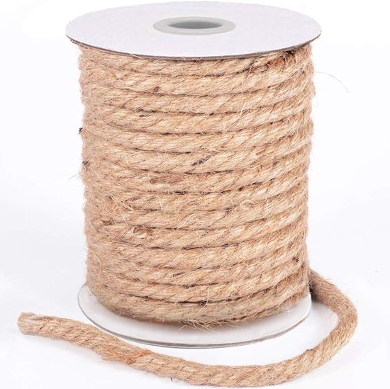 8mm 98.5Foot Natural Jute Rope for Camping Gardening Decorative Pets Bundling Tools