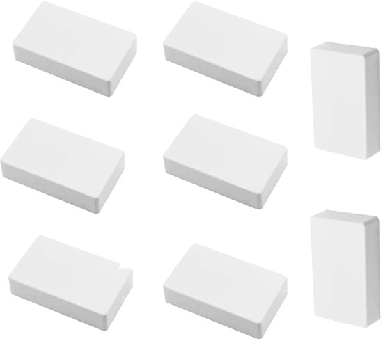 8PCS Waterdichte Junction Box - Zwarte Elektronische Projectdoos - Plastic Elektronische Behuizing voor DIY Power Branch Box - 100 x 60 x 25mm (Wit) van Merkloos	