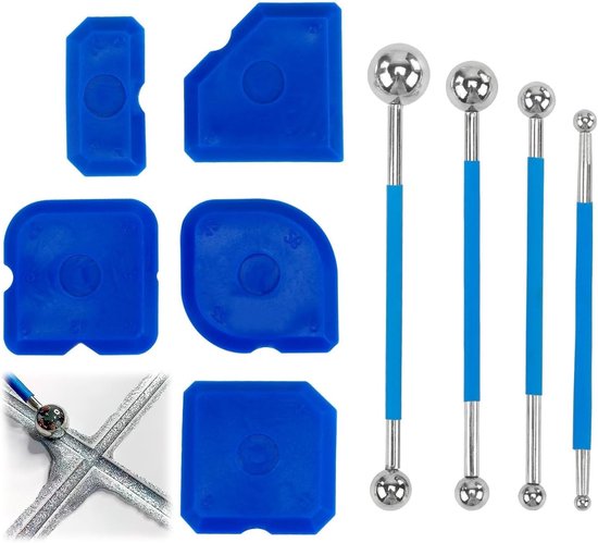 9-delige gereedschapsset voor het reinigen van voegen, inclusief metalen en silicone verwijderaars voor keuken en badkamer renovatie van Merkloos	