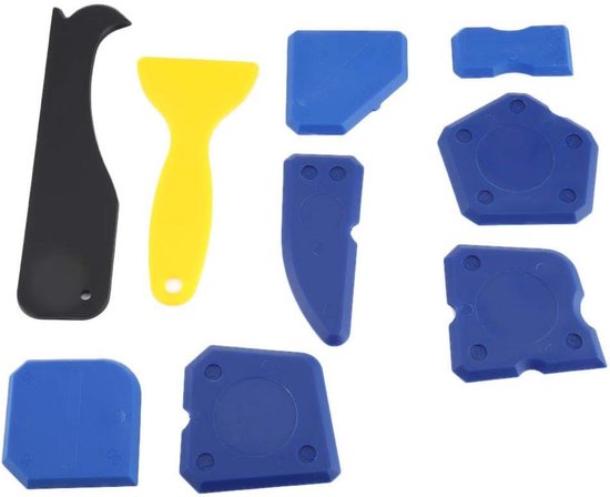 9-Delige Kit Voegenkrabber en Kitmes voor Kitresten Verwijderen en Afstrijken van Merkloos	