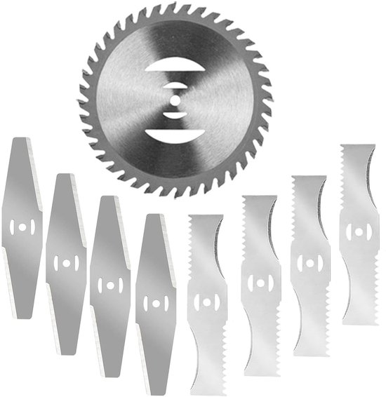 9-delige set maaimessen (15 cm / 5,9 inch) voor bosmaaiers en grasmaaiers – metalen geschikt voor grasmaaiers en elektrisch tuingereedschap