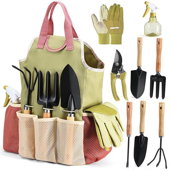 9-delige tuingereedschapset, combinatieset met tuingereedschap, schaar en tuingereedschap van Merkloos	