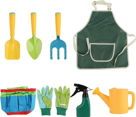 9-delige tuingereedschapset voor kinderen, handgereedschapset voor de tuin, speelgoed voor op het strand van Merkloos	