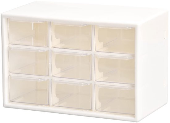 9 Lades Organizer Box Plastic Opbergkast Container voor Thuis Werkplaats Kantoor voor het Opbergen van Sieraden, Kralen, Kunst & Ambacht, Gereedschap, Spelden, Lippenstift, Medicijnen,