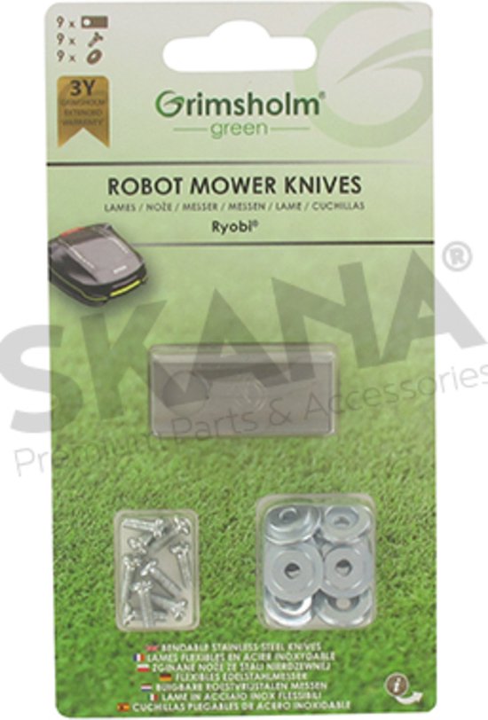9 messen voor robotmaaiers RYOBI model RoboYagi 800 van RYOBI